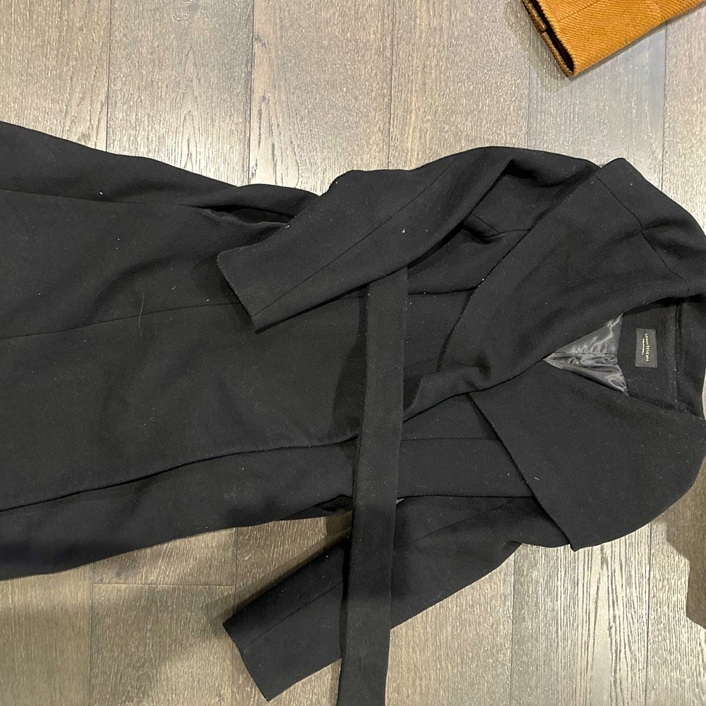 Women black wool coat